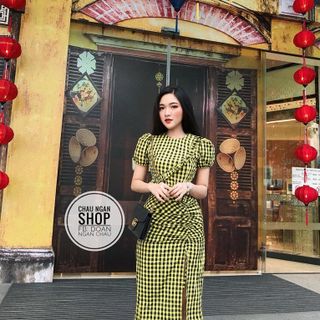 ĐẦM CARO TAY PHỒNG XẺ ĐÙI