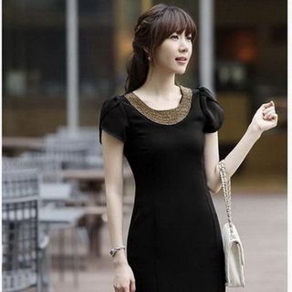 ĐẦM ĐÍNH HẠT VÒNG CỔ TUYỆT ĐẸP MS 1826