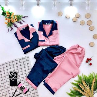 đồ bộ phi lụa quần dài tay ngắn