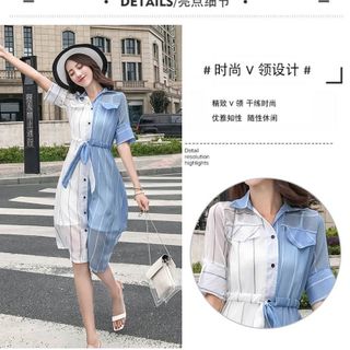 ĐẦM XÒE SƠ MI RÚT EO CÁ TÍNH