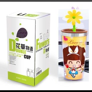 LY GIỮ NHIỆT HOA HƯỚNG DƯƠNG 470ML CÓ NẮP ĐẬY KIỂU DÁNG ĐỘC ĐÁO