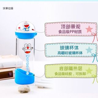 BÌNH NƯỚC THỦY TINH HÌNH THÚ 3D DORAEMON 420ML