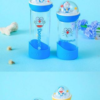 BÌNH NƯỚC THỦY TINH HÌNH THÚ 3D DORAEMON 420ML