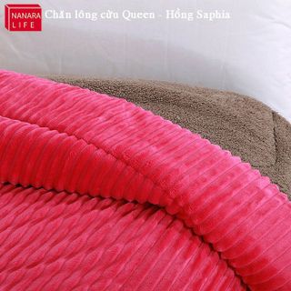 Chăn lông cừu Queen hồng saphia nhâp khẩu từ công ty Nanara life của Nhật bản