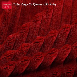 Chăn lông cừu Queen đỏ ruby trực tiếp từ công ty Nanara life của Nhật Bản