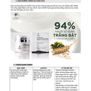 Dòng kem dưỡng trắng COKOface Whitening Cream