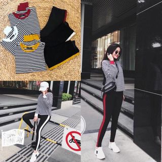 SET BỘ ÁO SỌC QUẦN THỂ THAO PHỐI MÀU
