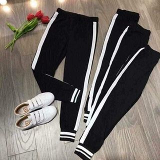 QUẦN LEGGING NỈ KẺ SỌC