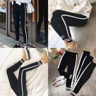 QUẦN LEGGING NỈ KẺ SỌC