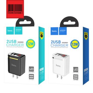 Hoco VietNam Cốc sạc nhanh Báo Led hiển thị nguồn điện 2 cổng USB Hoco C39