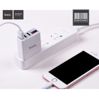 Hoco VietNam Củ sạc nhanh Hoco C15 3 cổng usb có Báo cường độ và LED