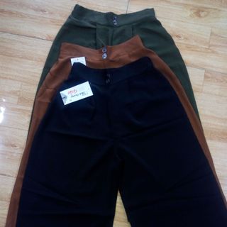 Quần ống rộng chất vải luạ