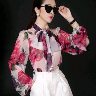 SET ÁO VOAN HOA HỒNG QUẦN SHORT TRẮNG giá sỉ