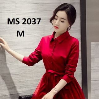 ĐẦM XÒE CỔ SƠ MI TAY DÀI MS 2037