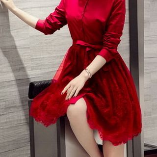 ĐẦM XÒE CỔ SƠ MI TAY DÀI MS 2037