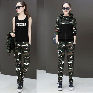 Đồ bộ thể thao lính nữ thu đông TT220 Set 3 món