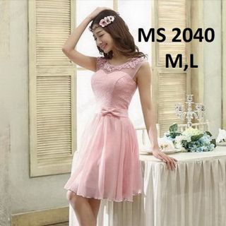 ĐẦM XÒE CÔ DÂU ĐÍNH NƠ EO MS 2040