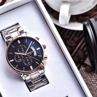đồng hồ nam dây inox đặt-