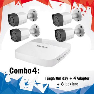 Combo 4 Camera KBVISION KX-2011C4 HD 20MP Đầu ghi KX-7104TD6 4 kênh 1080N
