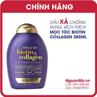 DẦU XẢ OGX kích thích mọc tóc Biotin Collagen của Mỹ