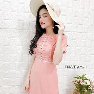 Đầm Đuôi Cá Phối Nút 975