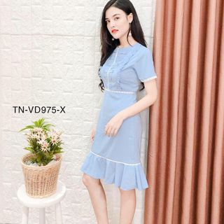 Đầm Đuôi Cá Phối Nút 975