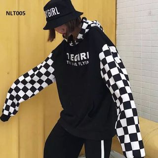 ÁO HOODIE PHỐI CARO