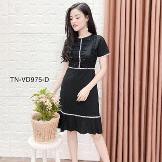 Đầm Đuôi Cá Phối Nút 975