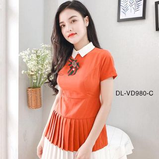 Đầm Dập Ly Cổ Sơ Mi 980