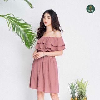 ĐẦM TẦNG BẸT VAI THẮT EO