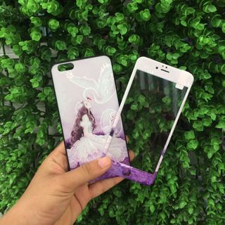 combo ốp lưng kèm cường lực full màn hình và ring chất 3D