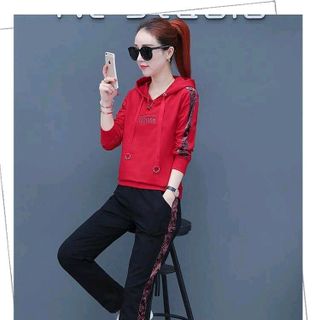 sét bộ thể thao fashion thêu phối nhung