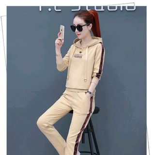 sét bộ thể thao fashion thêu phối nhung