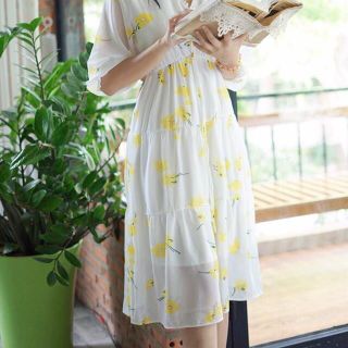 ĐẦM MAXI CỔ V TAY PHỒNG