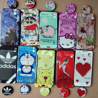 combo ốp lưng kèm cường lực full màn hình kèm popsocket chất bóng