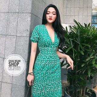 ĐẦM CỔ V TAY PHỒNG