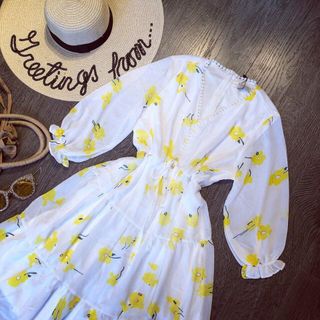 ĐẦM MAXI CỔ V TAY PHỒNG