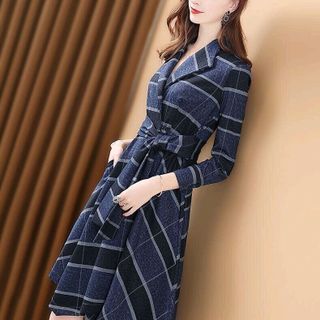 DAM CỔ VEST SỌC CARO