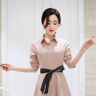 ĐẦM XÒE CỘT NƠ EO TAY LỠ MS 2113