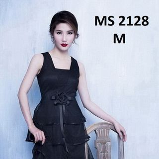 ĐẦM DIỄM MY REN 4 TẦNG ĐÍNH HOA HỒNG MS 2128