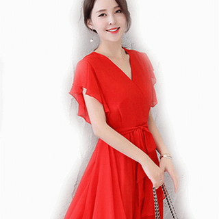 ĐẦM XÒE DÚN TAY VÀ LAI EO THẮT NƠ MS 2102
