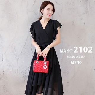 ĐẦM XÒE DÚN TAY VÀ LAI EO THẮT NƠ MS 2102