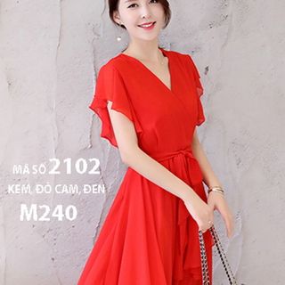 ĐẦM XÒE DÚN TAY VÀ LAI EO THẮT NƠ MS 2102