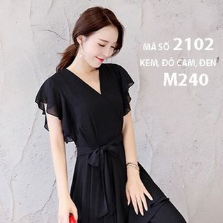 ĐẦM XÒE DÚN TAY VÀ LAI EO THẮT NƠ MS 2102