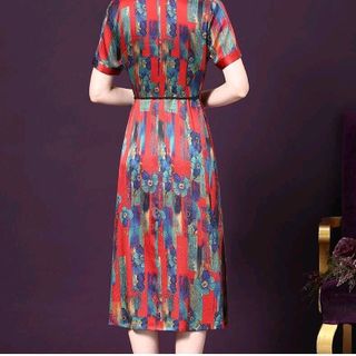 ĐẦM LỤA HOẠ TIẾT PHỐI DÂY EO