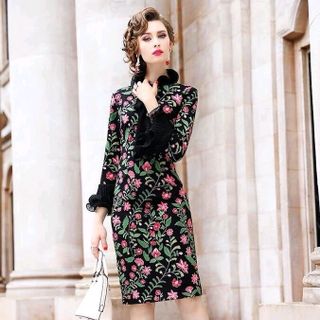 ĐẦM THUN HOA TAY VOAL