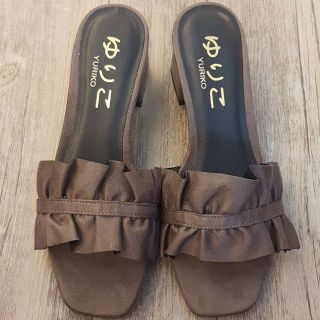 Dép nữ cao gót Yuriko - LP quai ngang nỉ nhúng gót vuông 5p SDV02 GB0818B3