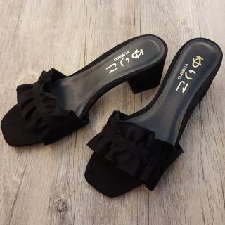 Dép nữ cao gót Yuriko - LP quai ngang nỉ nhúng gót vuông 5p SDV02 GB0818B3
