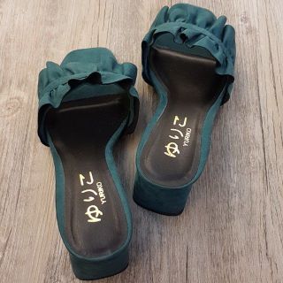 Dép nữ cao gót Yuriko - LP quai ngang nỉ nhúng gót vuông 5p SDV02 GB0818B3