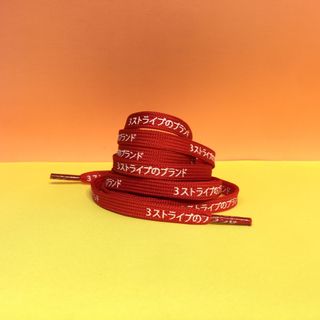 Dây giày Katakana Japan đỏ chữ trắng